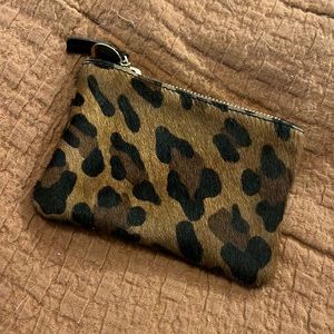 Clare V Leopard Coin Purse